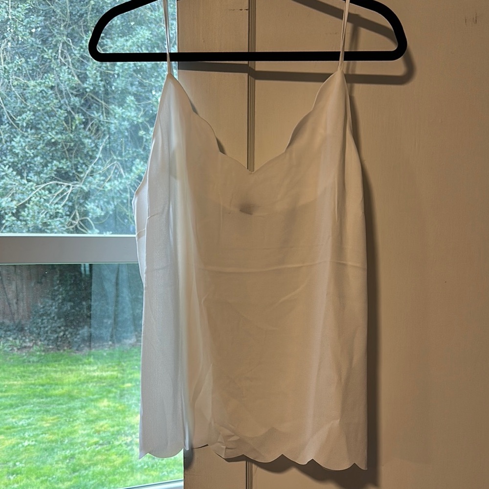 White Scalloped Camisole Top